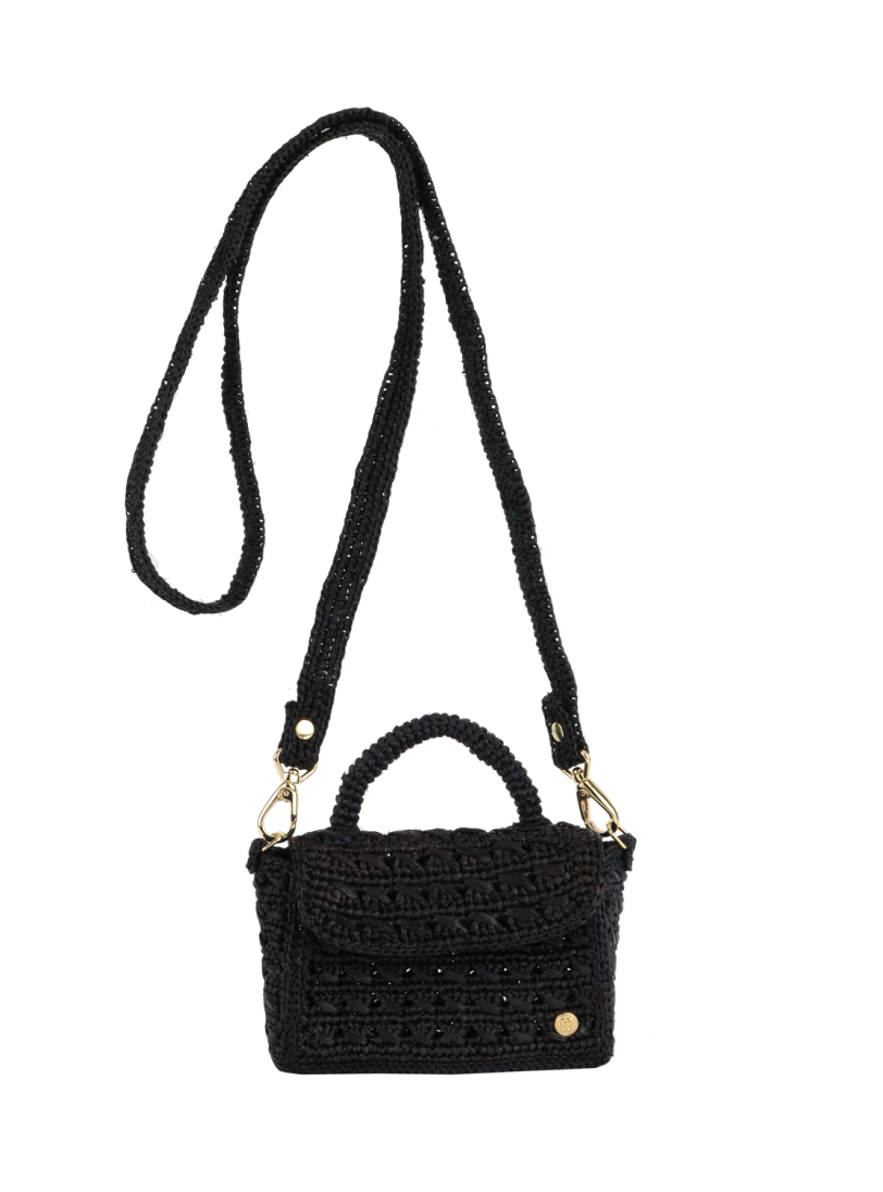 sac en raphia noir