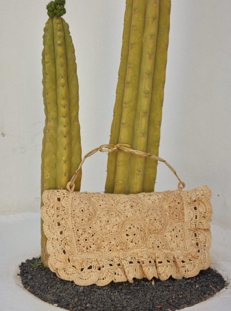 pochette sac en raphia naturel